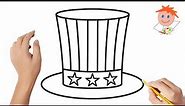 How to draw a top hat USA | Easy drawings