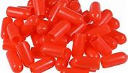 uxcell 50pcs Rubber End Caps 5mm ID Vinyl Round Tube Bolt Cap Cover Screw Thread Protectors Red