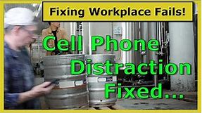 Unsafe workplace cell phone use FIXED! // Video toolbox talk