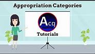 Appropriation Categories Tutorial