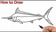 How to Draw Blue Marlin Fish | Animals Drawings for Beginners