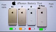 iPhone 8 Plus vs 8 vs 7 vs 6s Battery Test 100% To 0% | iPhones Under 10K (HINDI)