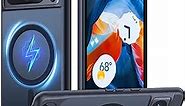 TORRAS Magnetic & Stand for Google Pixel 8 Pro Case, Fit for MagSafe, 12FT Mil-Grade Drop Protection, Slim Fit for Google Pixel 8 Pro Phone Case with Built-in Flush Kickstand, Translucent Matte Black