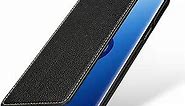 StilGut Book Type Flip Case for Galaxy S9 Plus/S9+, Genuine Leather Samsung Galaxy S9 Plus/S9+ Case, Black