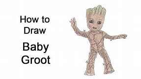 How to Draw Baby Groot from Guardians of the Galaxy Vol. 2