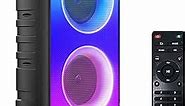 Bluetooth Speakers, 60W(80W Peak) Portable Loud Wireless Stereo Speaker with Rich Bass, Bluetooth 5.0, FM Radio, Colorful Light, TWS Pairing, EQ, 10000mAh Battery, Outdoor Speaker for Home Party Gift
