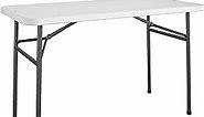 COSCO 4 ft. Straight Folding Utility Table, White, Indoor & Outdoor, Portable Desk, Camping, Tailgating, & Crafting Table