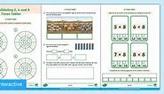 Interactive PDF: White Rose Maths Supporting Year 3: Spring Block 1: Number Multiplication and Division: Consolidating the 2, 4 and 8 Times Tables