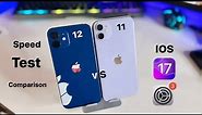 iPhone 11 vs iPhone 12 - IOS 17 Speed test - Comparison