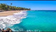 Dominican Beach with Waves Rolling - Natural Background With Ocean Sounds