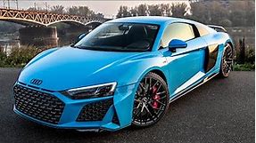 MOST BEAUTIFUL R8 EVER? - 2020 AUDI R8 V10 PERFORMANCE 620HP - Riviera blue, black optics etc
