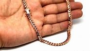 14k Rose Gold Miami Cuban Link Chain Necklace, Width 6mm