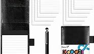 Koogel 11PCS Mini Pocket Notepad Holder Set, Pocket Notepad Flip Notepad with Pen Leather Pocket Notebook for Office School Business Travel Meetings