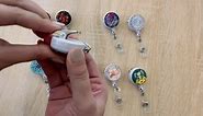 Custom Decorative Retractable ID Badge Holder Reels with Back Clip Personalized Badge Holders