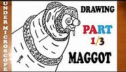 How to Draw a MAGGOT Under a Microscope Step by Step Easy | PART 1/3