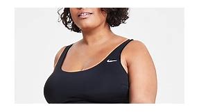 Nike Plus Size Solid Essential Scoop-Neck Tankini Top - Macy's