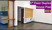 East Facing Duplex House 1st Floor Planning and Tour (Living, Pooja and a Master Bedroom )