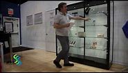 Fully Assembled Glass Display Case with LED Lights. This retail display showcase has lights