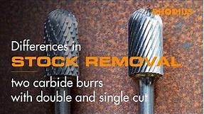 Double cut and single cut: differences in carbide burr stock removal
