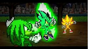 Super Sonic And Chaos Knuckles VS Chaos Nazo (Sprite Battle)