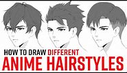 How to Draw Different Anime Hairstyles MALE