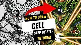 How to draw Dragon Ball Z characters | Cell first form| Dragon Ball art style Step by step Procreate