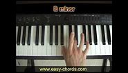 Bm Chord Piano - how to play B minor chord on the piano