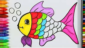 How to draw Fish - Drawing and Coloring for Kids