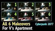 All 6 Room Makeover Styles in Cyberpunk 2077: Change V's Apartment Decoration Interior Design