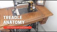 Anatomy of a Singer Treadle Sewing Machine - Naming the Parts #Vintage #SewingMachine #Design
