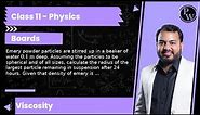 Emery powder particles are stirred up in a beaker of water 0.1 m deep. Assuming the particles to...