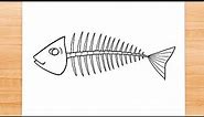 How to draw Fish Skeleton