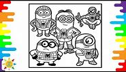 Minions Dressed As Spiderman Coloring Pages | Spiderman Coloring | Alan Walker - Dreamer