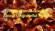 Inspirational Quotes - About Ungrateful People