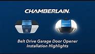 Chamberlain Belt Drive Garage Door Opener Installation Highlights