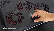 Laptop Cooling Pad, Pccooler Rgb Laptop Cooling Stand with Touch Control Light Modes & 3 Angles Adjustable, Silent Laptop Cooler for 12-17 Inch Laptop