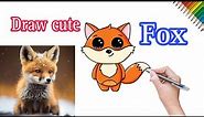 How To Draw A Cute FOX Clipart,To Draw step by step, DL cute things