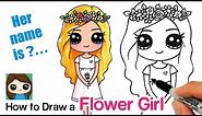 How to Draw a Flower Cute Girl | Snapchat Flower Crown Filter