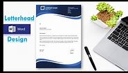 How to make Professional blue letterhead graphic template in Ms word