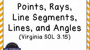 Points Lines Rays (Virginia SOL 3.15) - Mr. Pearson Teaches 3rd Grade