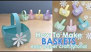 How to Make Easter Baskets | Easy Paper Crafts | Paper Basket Tutorial