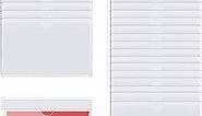 30pcs Self-Adhesive Business Card Protecror,Waterproof Clear Adhesive Label Pockets,Transparent Label Holder with White Card for Cabinet,Storage Bin,Supermarket,Bookself,Mailbox,Tag,Drawers