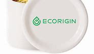 Ecorigin 6 7/8 Inch Paper Plates, Dessert & Snack Small Coated Plates, Everyday Use Plates, Household Disposable Plates, White Round Plates Bulk, 210 Count
