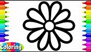 Coloring 9 Flowers | Painting and Drawing Clip Art