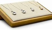 Oirlv Wood Necklace Display Board Pendant Long Chain Holder Jewelry Showcase Organizer (Creamy-White)