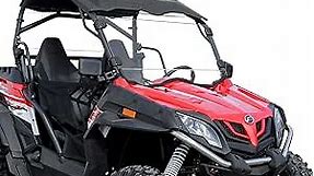 SuperATV Full Windshield for 2016-2022 CFMOTO ZForce 800 Trail / 800 EX | Made of 1/4” Clear Scratch Resistant Polycarbonate—250x Stronger Than Glass | XR Optic Hard Coating | USA Made