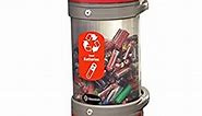 C-Thru 5Q Battery Recycling Bin (Red) – Transparent Battery Disposal Container – Small 5Q Red Battery Recycling Tube