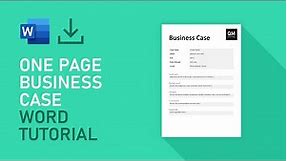 One Page Business Case Template | Microsoft Word Tutorial [FREE DOWNLOAD]