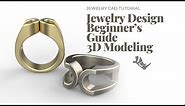 Beginner's Guide to Designing a Horseshoe Ring in Rhinoceros 3D- Jewelry CAD Tutorial #445