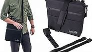 Privy XL Urine Drain Bag Holder with Drain Tube Cover, Travel Medical Supplies Bag for Urostomy & Foley Catheter Users (Black)